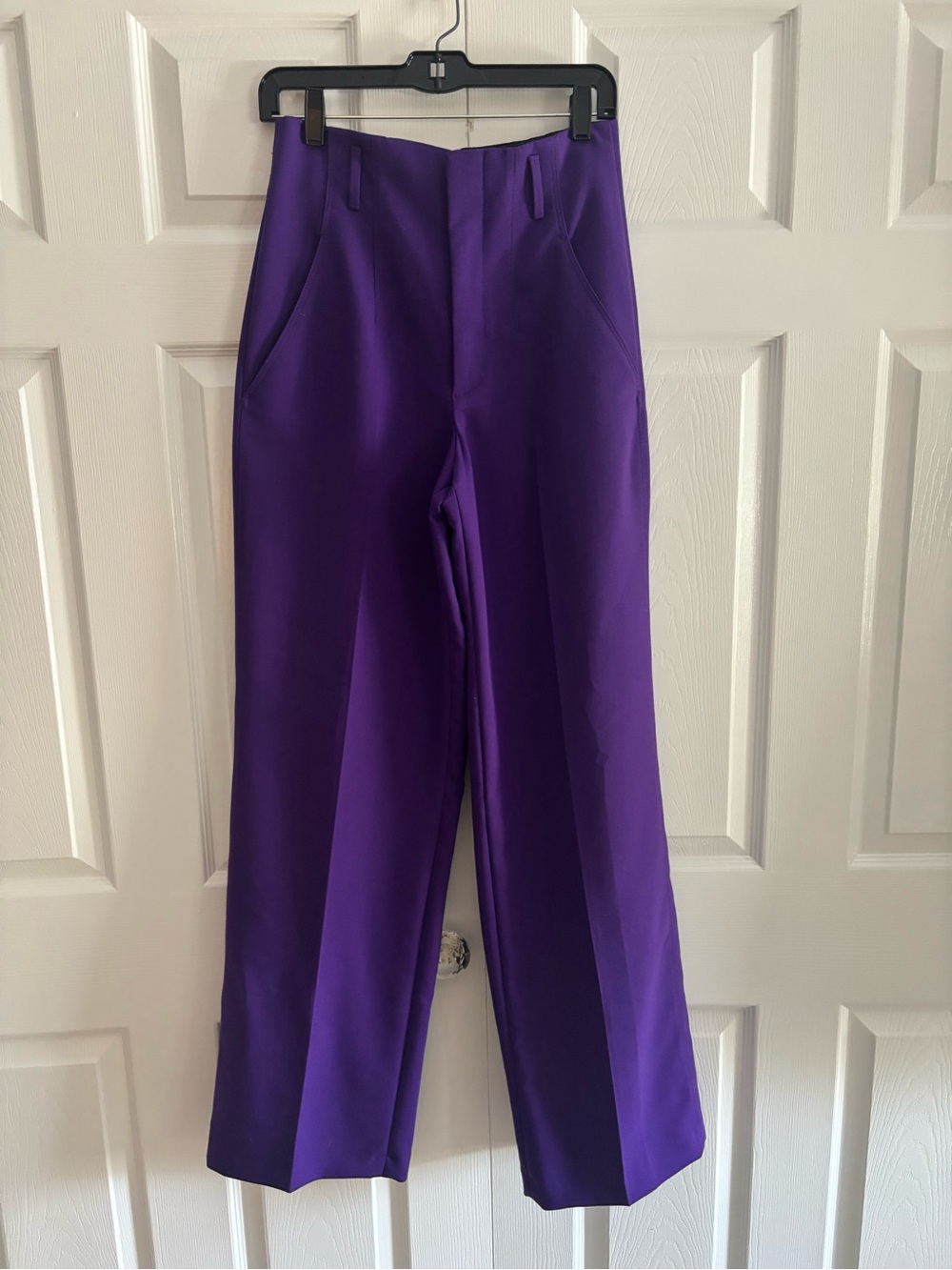 Zara Purple Wide-Leg Tailored Pants